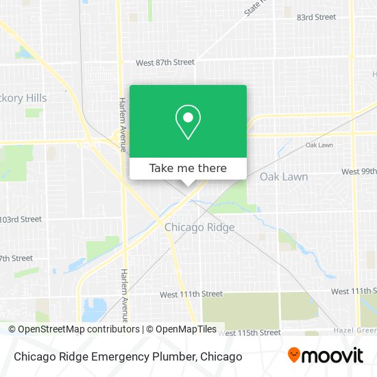 Chicago Ridge Emergency Plumber map