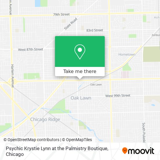 Psychic Krystie Lynn at the Palmistry Boutique map