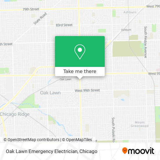 Mapa de Oak Lawn Emergency Electrician