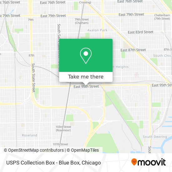 USPS Collection Box - Blue Box map