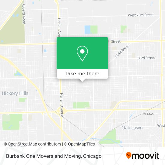Burbank One Movers and Moving map