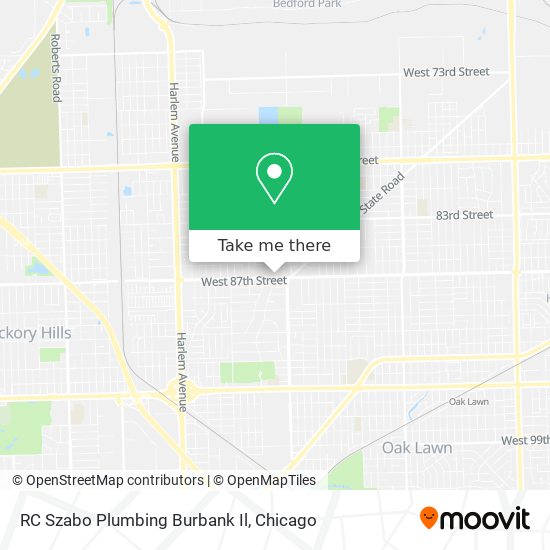 Mapa de RC Szabo Plumbing Burbank Il