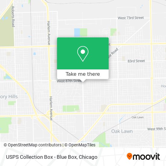 USPS Collection Box - Blue Box map