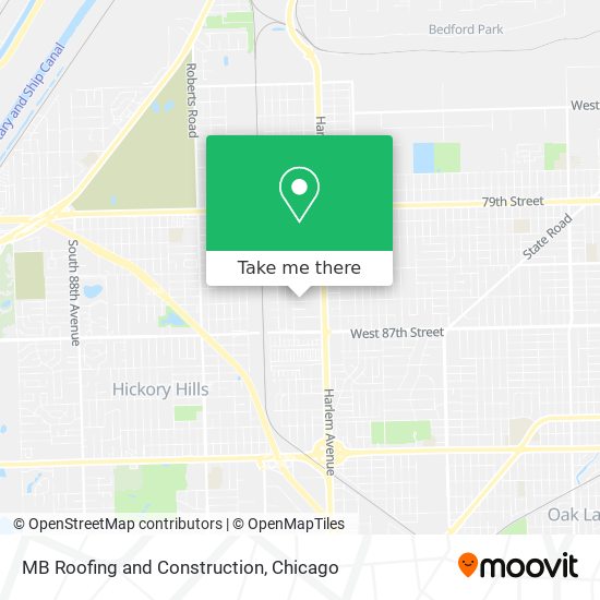 MB Roofing and Construction map