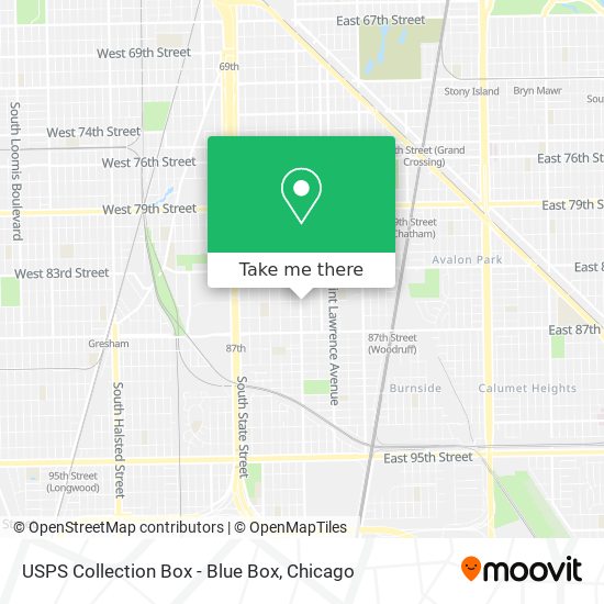 USPS Collection Box - Blue Box map