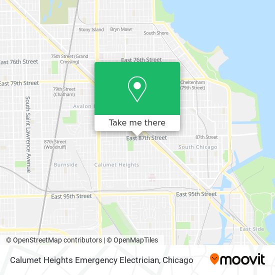 Calumet Heights Emergency Electrician map