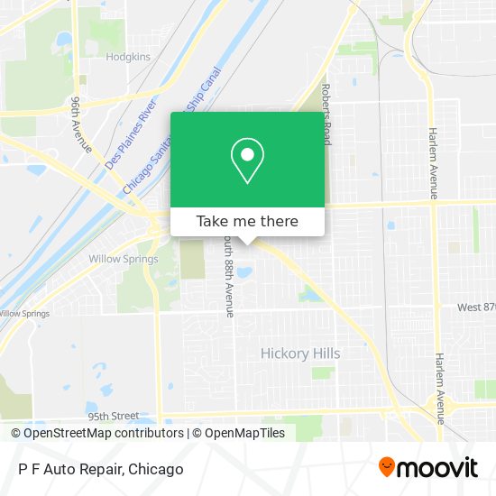 P F Auto Repair map