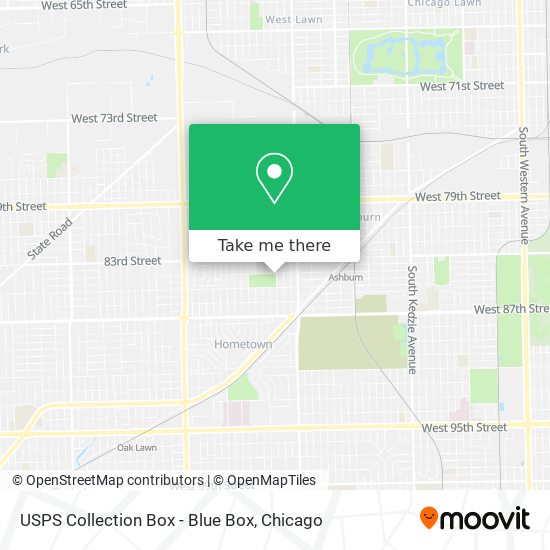 USPS Collection Box - Blue Box map