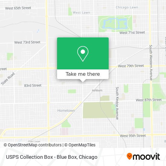 USPS Collection Box - Blue Box map