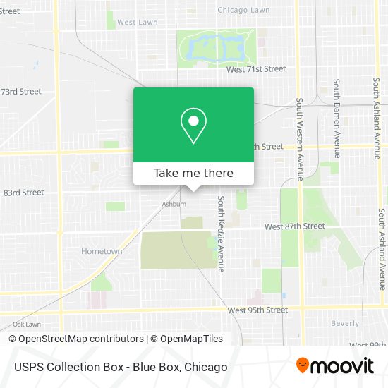 USPS Collection Box - Blue Box map