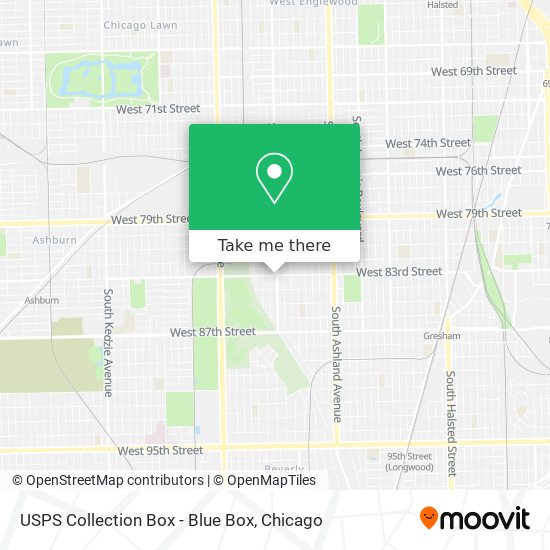 Mapa de USPS Collection Box - Blue Box