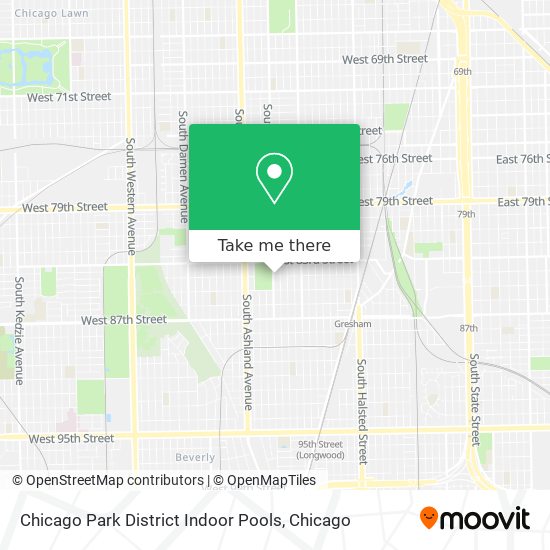 Mapa de Chicago Park District Indoor Pools
