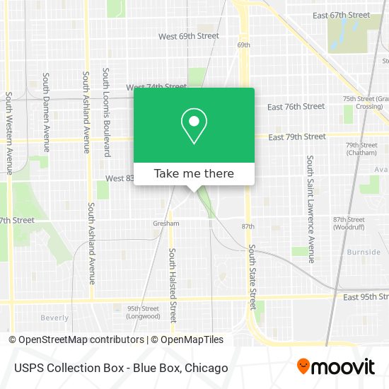 USPS Collection Box - Blue Box map