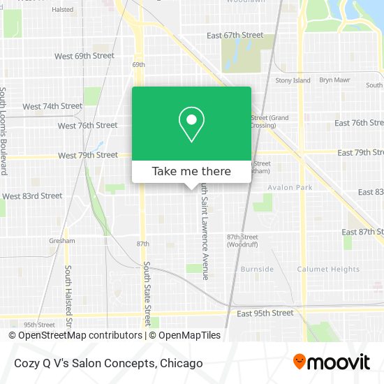 Cozy Q V's Salon Concepts map