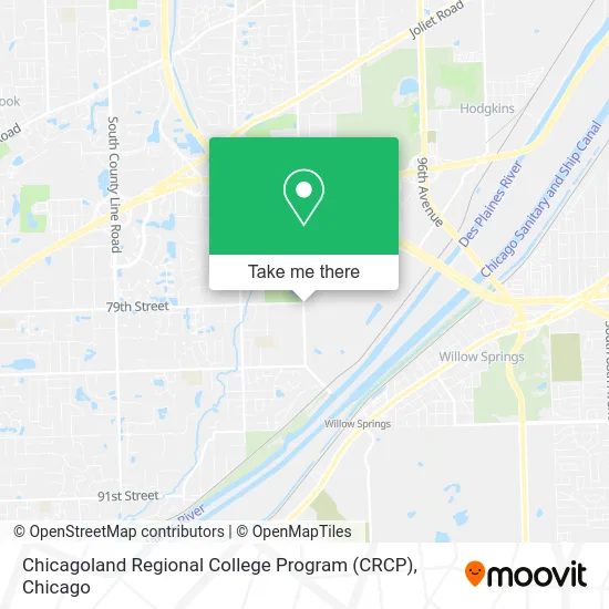 Chicagoland Regional College Program (CRCP) map