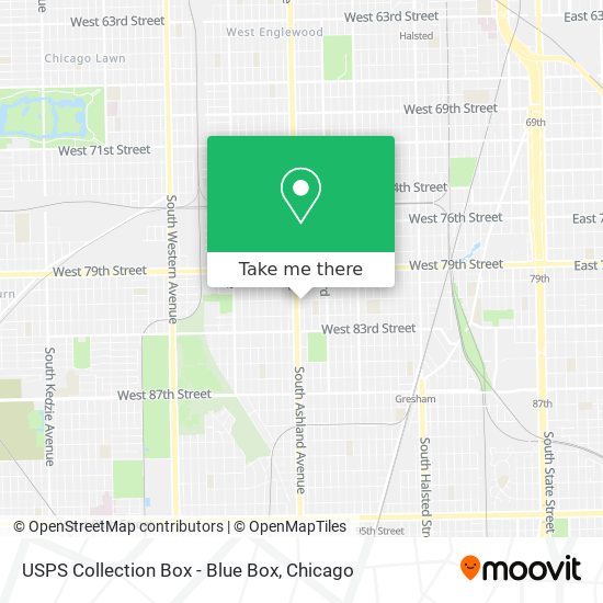 USPS Collection Box - Blue Box map