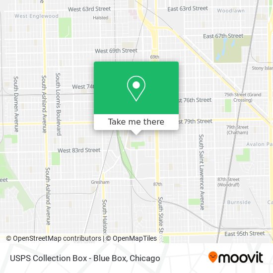 USPS Collection Box - Blue Box map