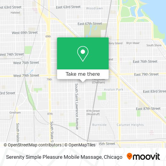 Serenity Simple Pleasure Mobile Massage map