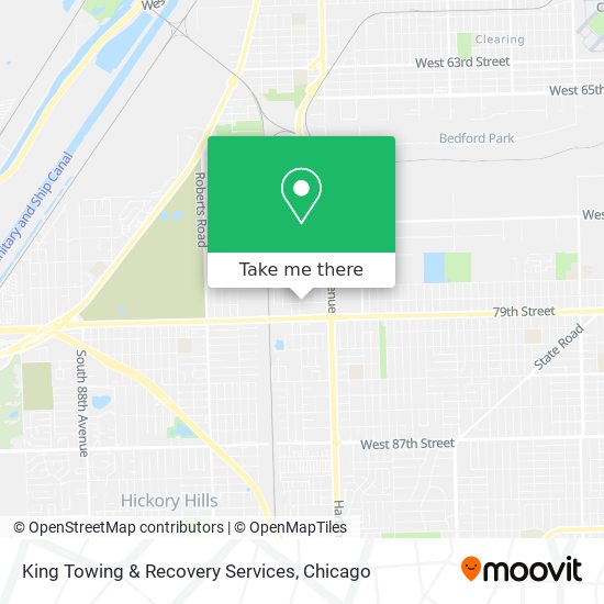 King Towing & Recovery Services map