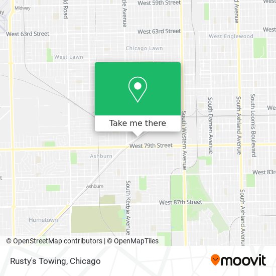 Rusty's Towing map