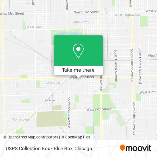 Mapa de USPS Collection Box - Blue Box