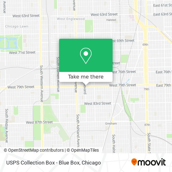 USPS Collection Box - Blue Box map