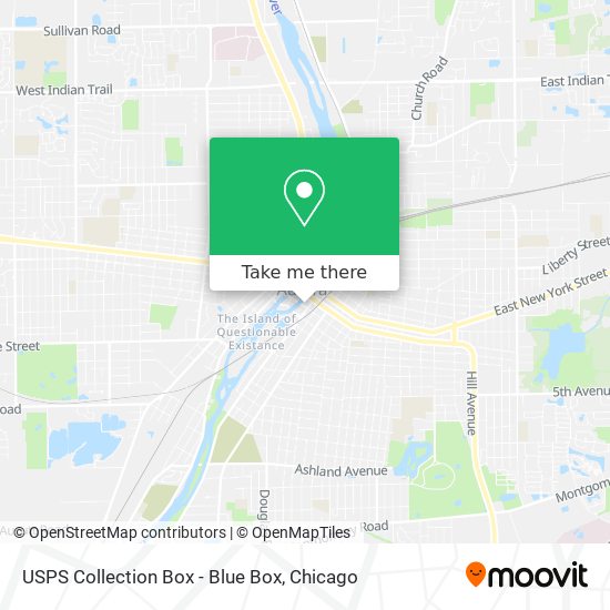 Mapa de USPS Collection Box - Blue Box