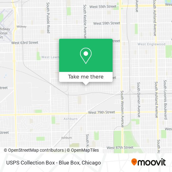 Mapa de USPS Collection Box - Blue Box