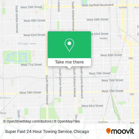 Super Fast 24 Hour Towing Service map