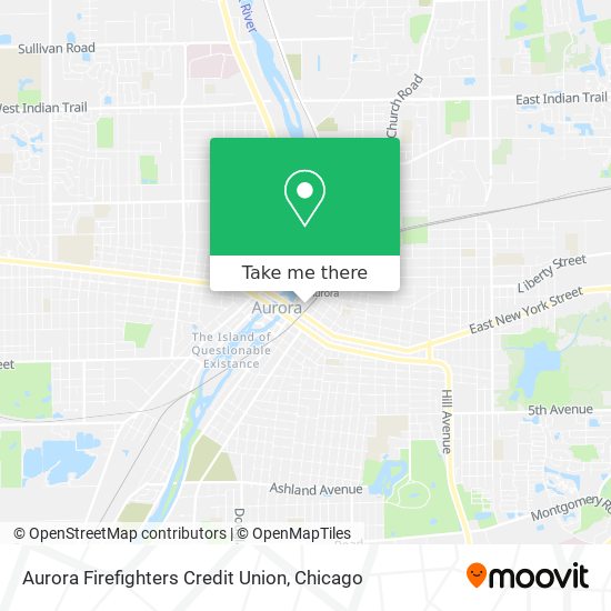 Aurora Firefighters Credit Union map