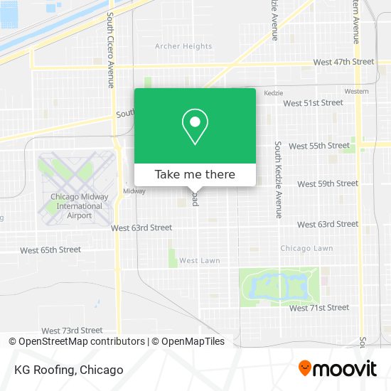 KG Roofing map
