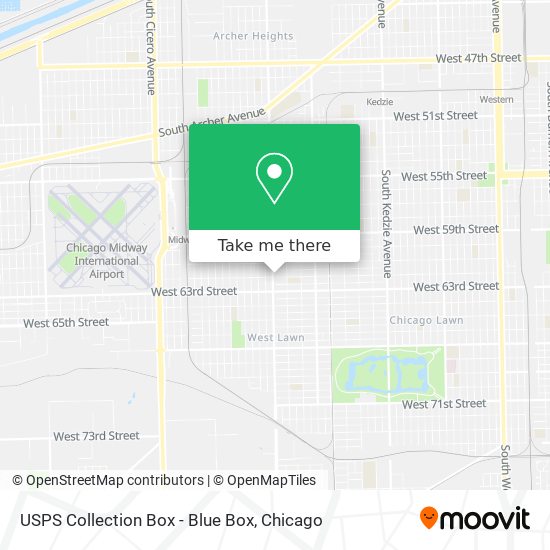 Mapa de USPS Collection Box - Blue Box