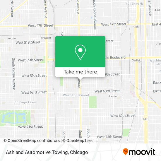 Ashland Automotive Towing map