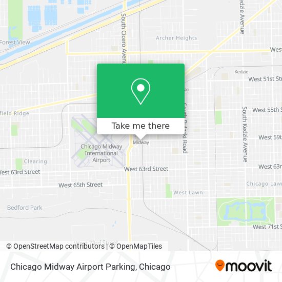 Mapa de Chicago Midway Airport Parking