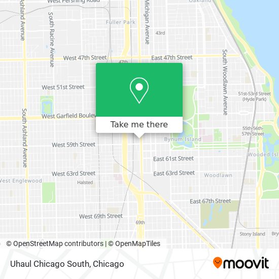 Mapa de Uhaul Chicago South