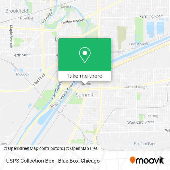 USPS Collection Box - Blue Box map