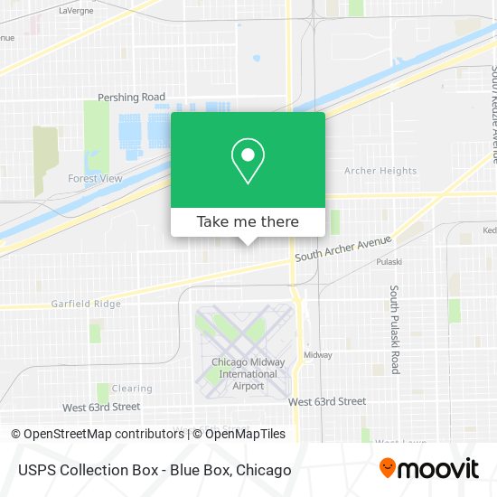 Mapa de USPS Collection Box - Blue Box