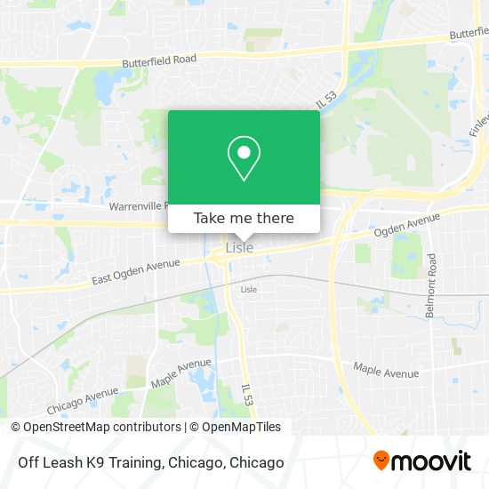 Off Leash K9 Training, Chicago map