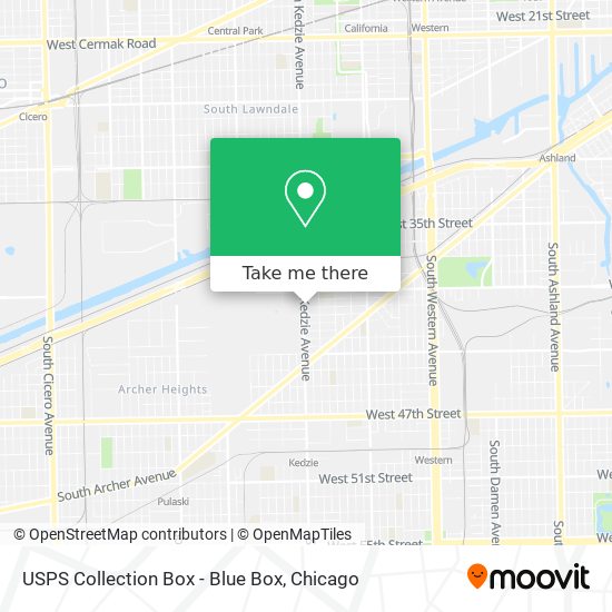 Mapa de USPS Collection Box - Blue Box