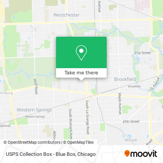 USPS Collection Box - Blue Box map