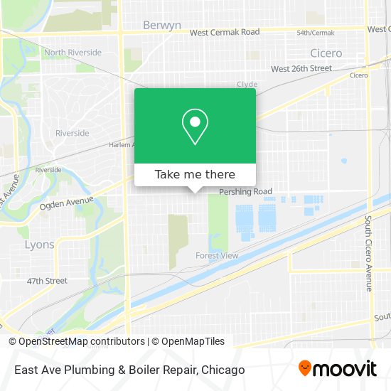 East Ave Plumbing & Boiler Repair map