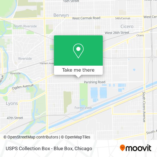 Mapa de USPS Collection Box - Blue Box