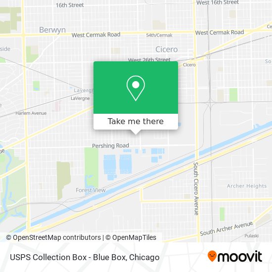 Mapa de USPS Collection Box - Blue Box