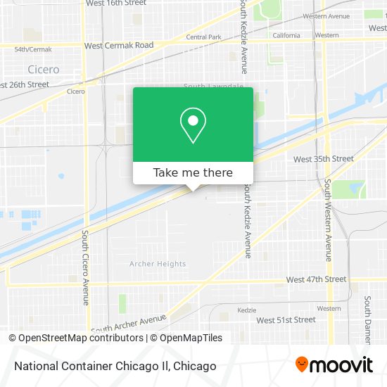 Mapa de National Container Chicago Il