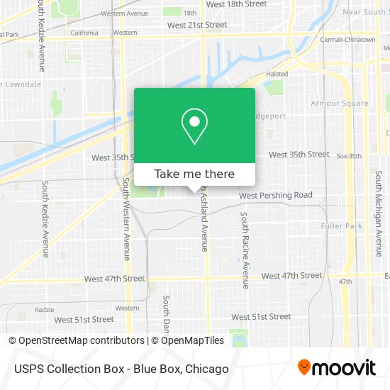 Mapa de USPS Collection Box - Blue Box