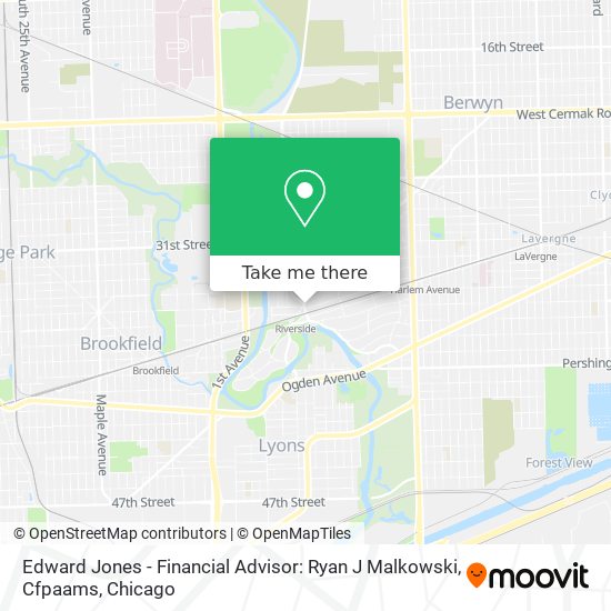 Mapa de Edward Jones - Financial Advisor: Ryan J Malkowski, Cfpaams