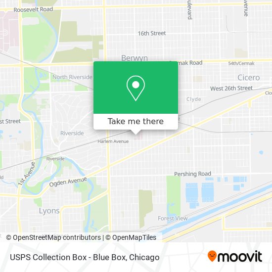 USPS Collection Box - Blue Box map