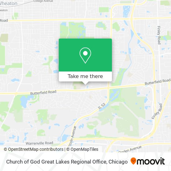 Church of God Great Lakes Regional Office map