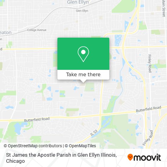 St James the Apostle Parish in Glen Ellyn Illinois map