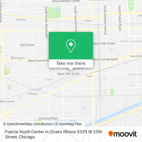 Fuerza Youth Center in Cicero Illinois 5339 W 25th Street map